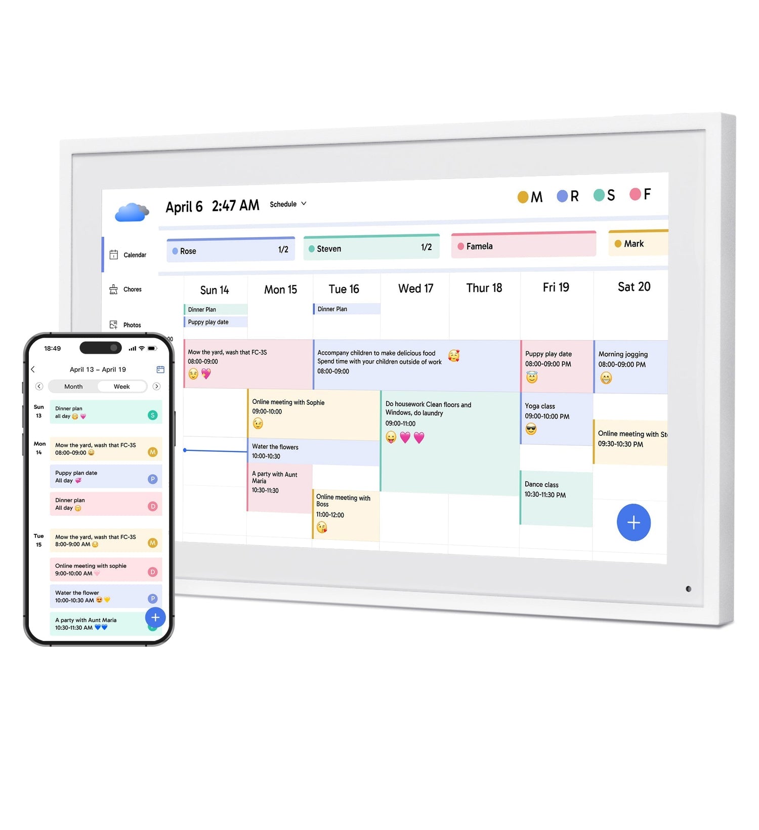 DragonTouch electronic calendar for family