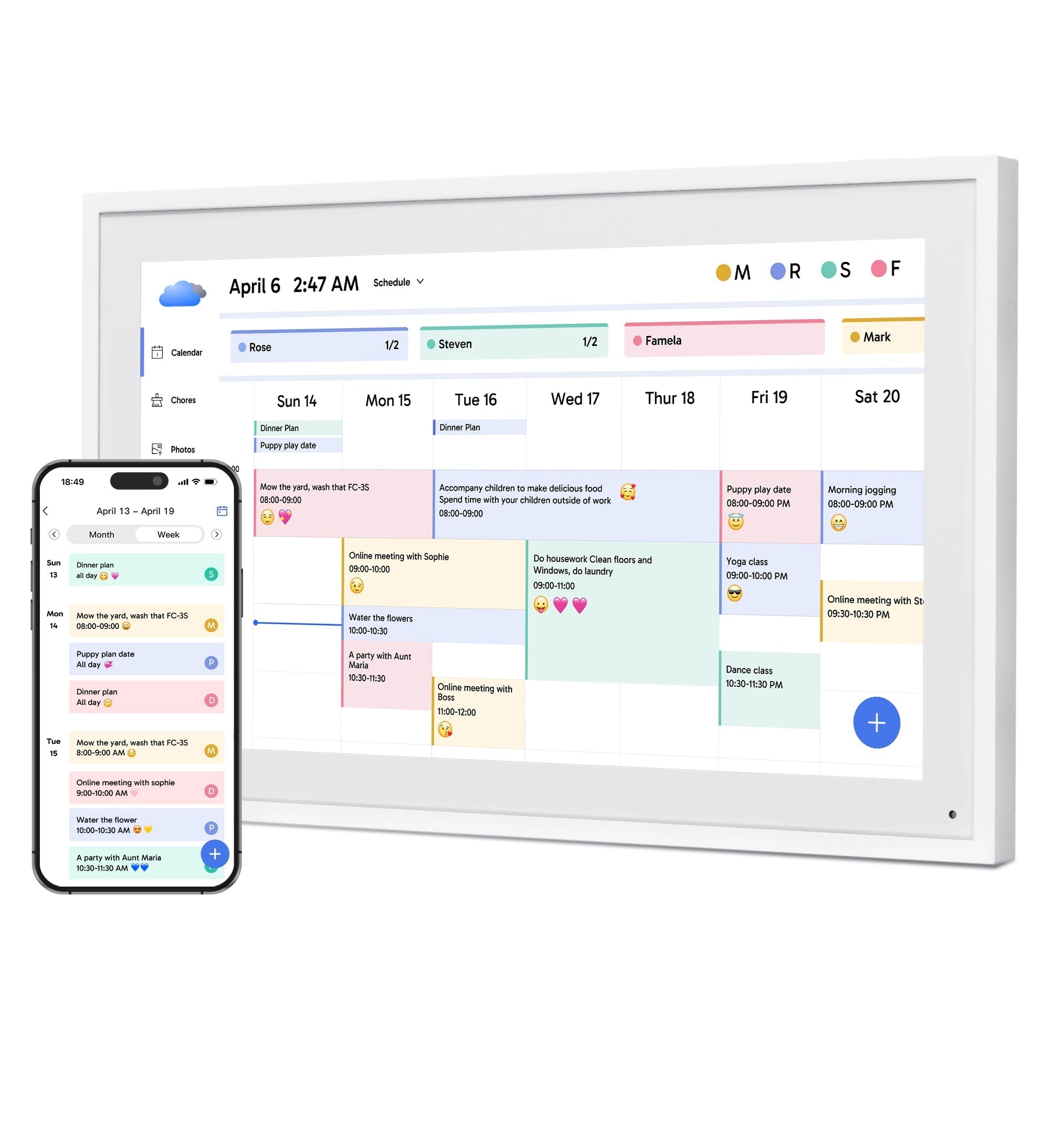DragonTouch electronic calendar for family