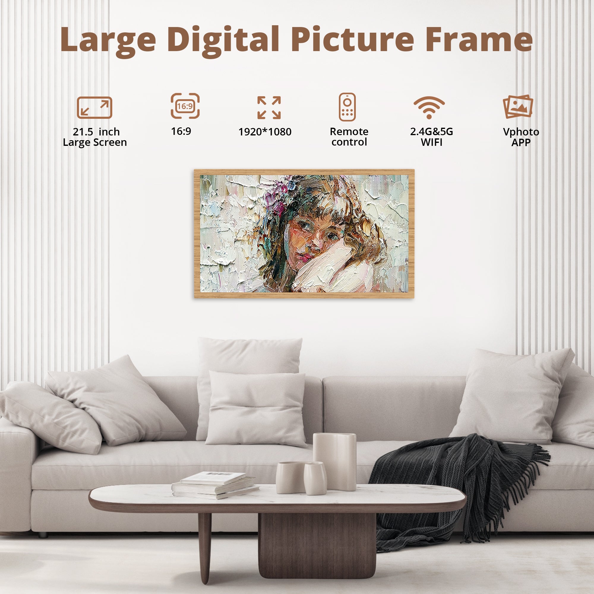 Dragontouch Digital Photo Frame - 16:9 - 1080p - HD Screen