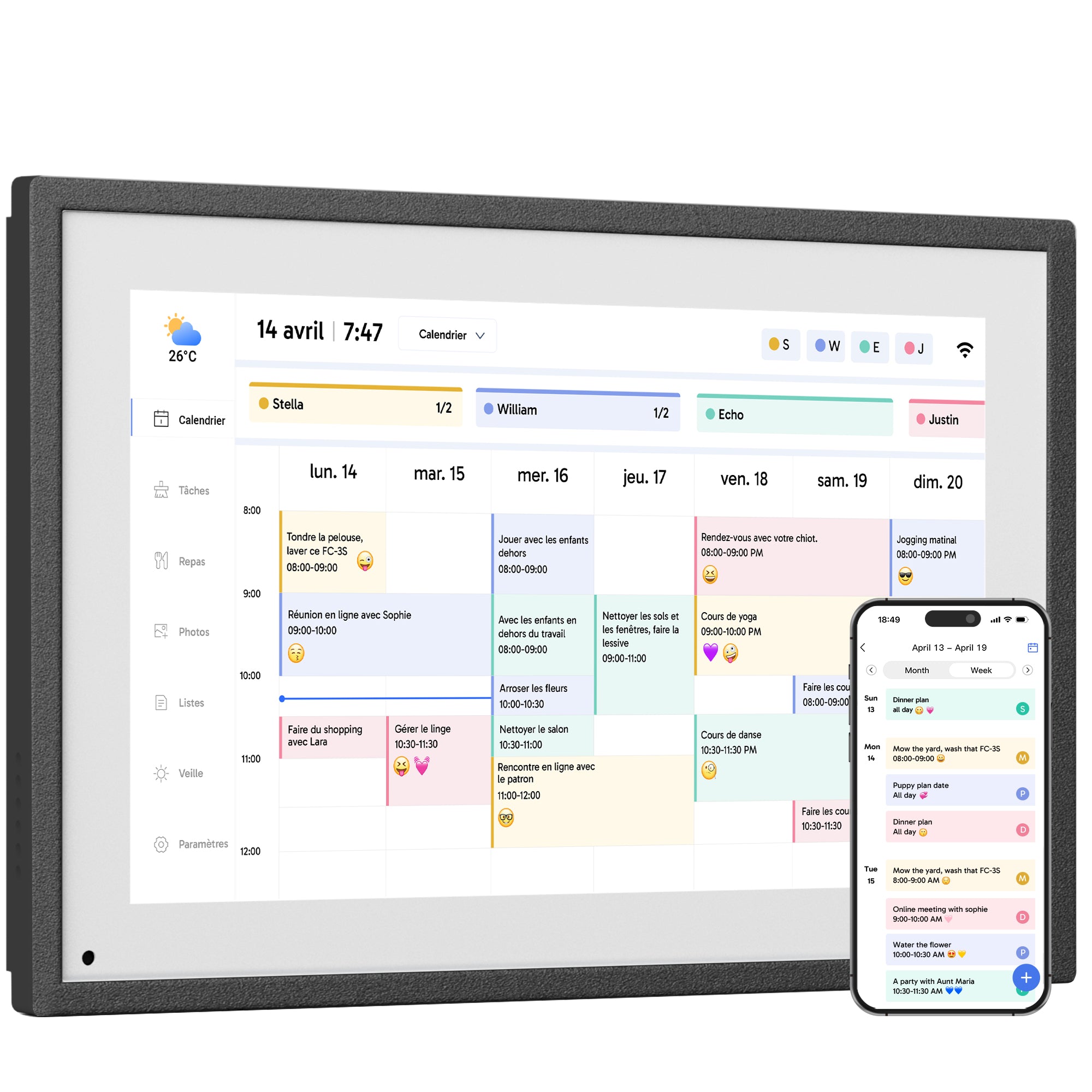 dragon touch digital calendar display