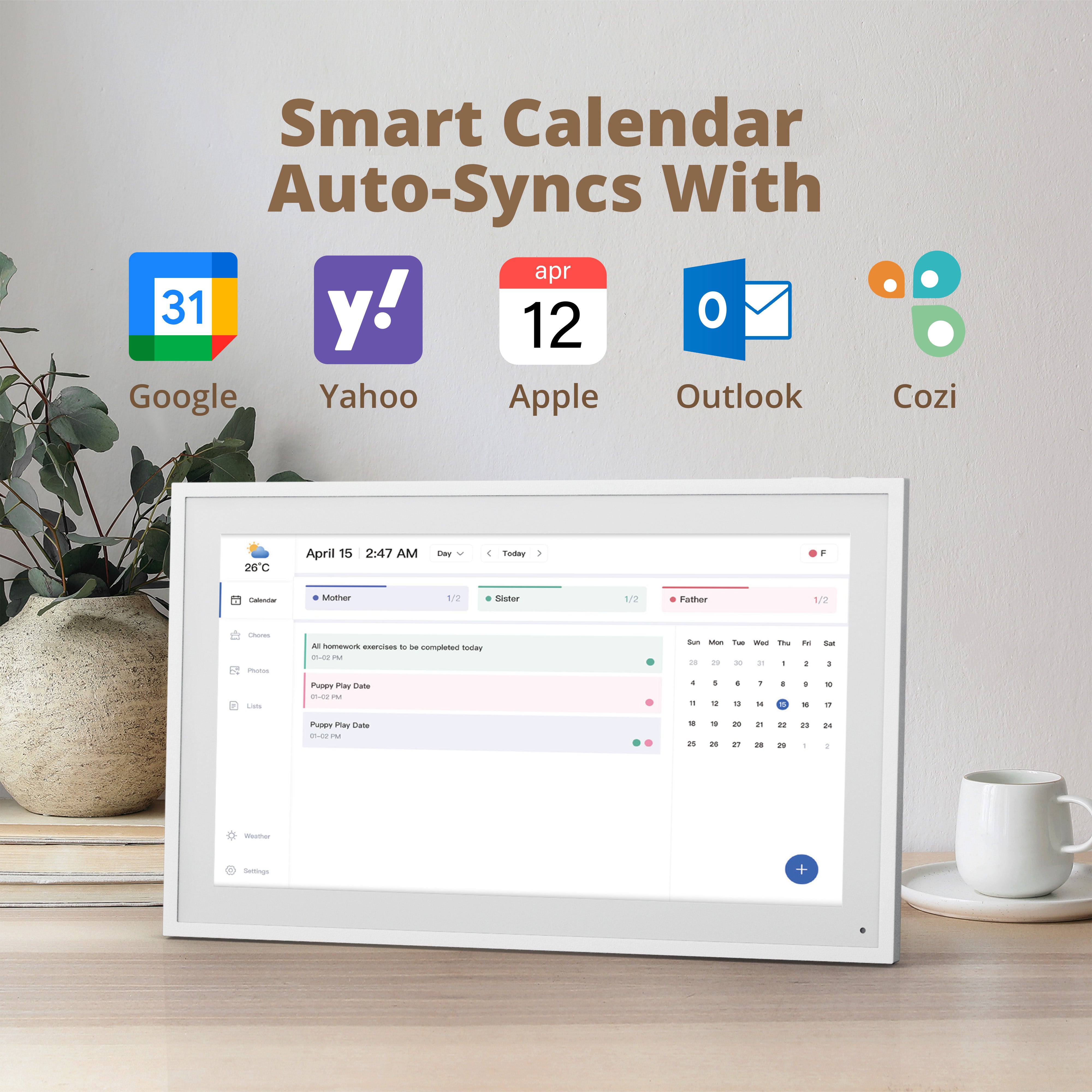 Digital planner syncing tasks with cloud calendar platform