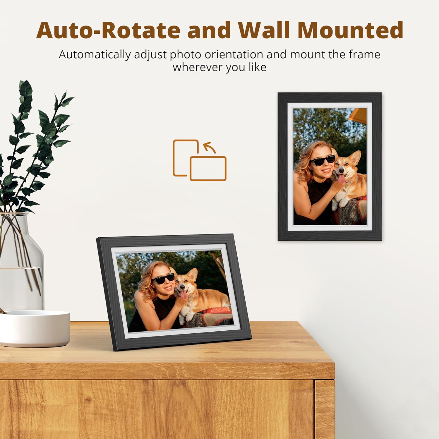 Dragon Touch Frameo Digital Picture Frame - 10.1 Inch WiFi Electronic Picture Frame with 32 GB Memory HD IPS Touch Screen