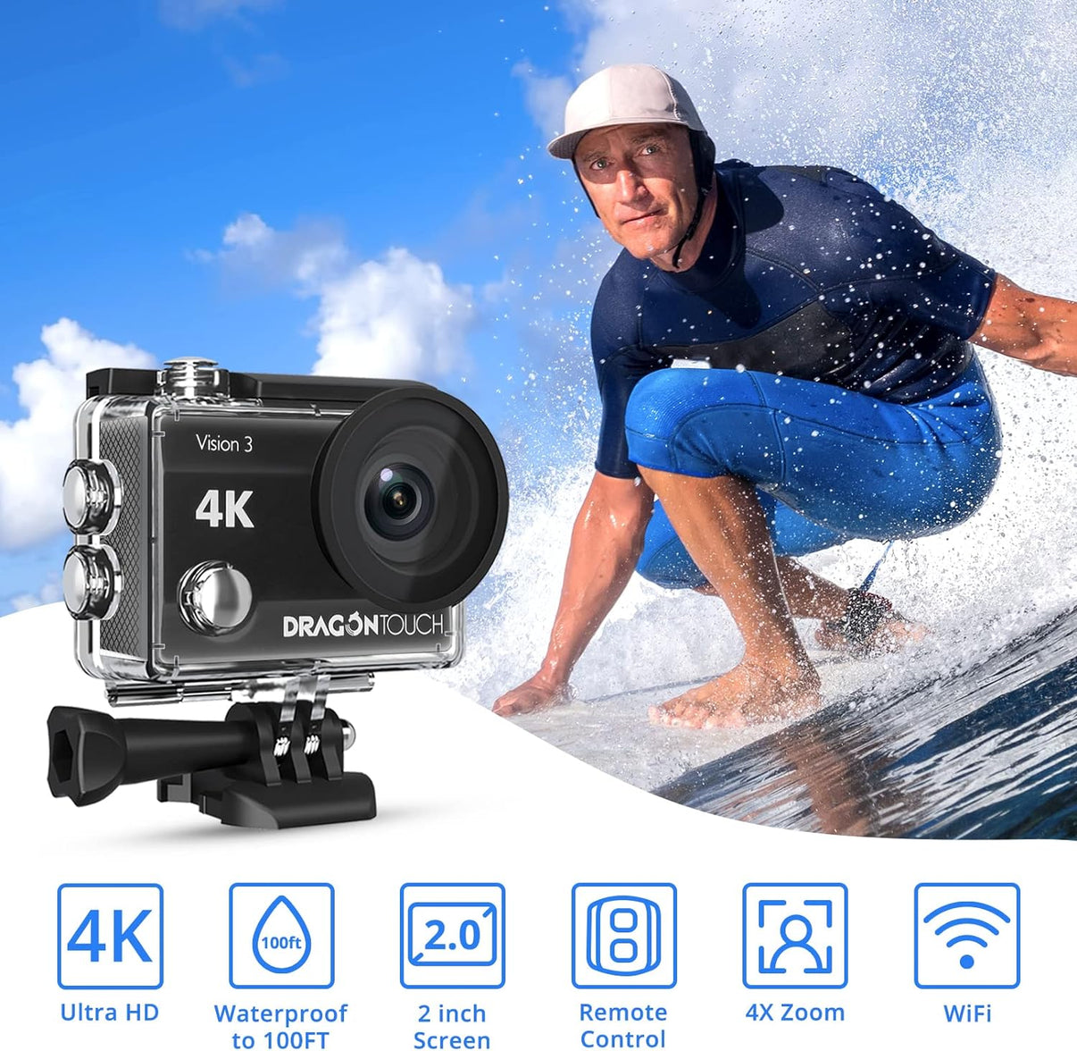 dragon touch vision 3 action camera