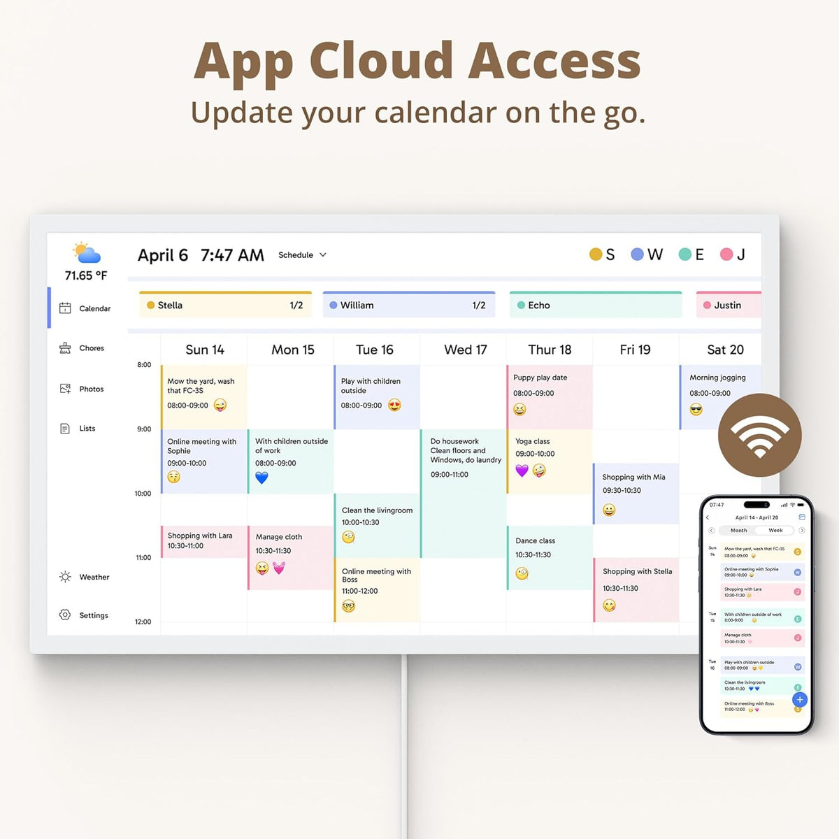 Digital Calendar for Families Without Subscription | Dragon Touch