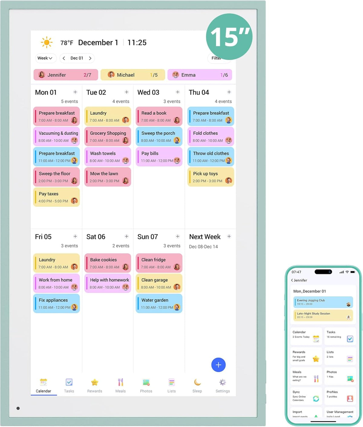 15.6" Digital Calendar